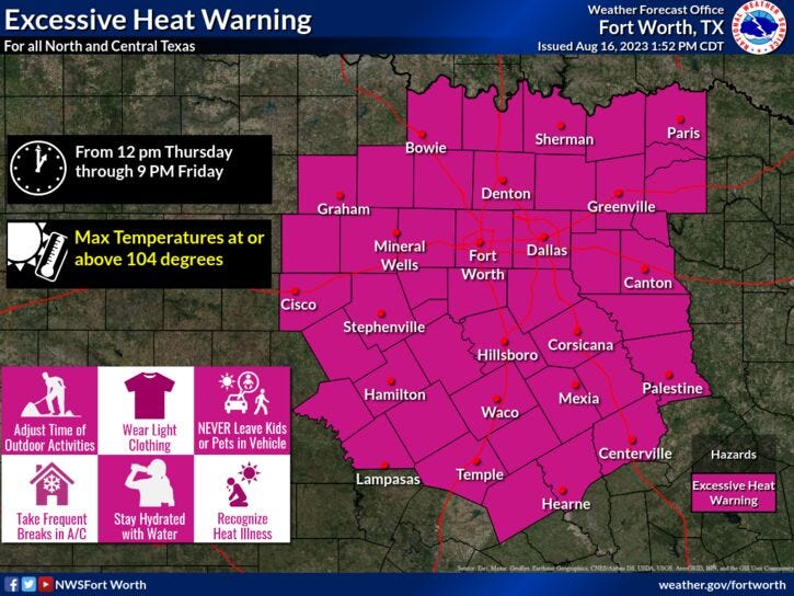 111-Degree Heat Warning Issued For Texas 111-Degree Heat Warning Issued For Texas