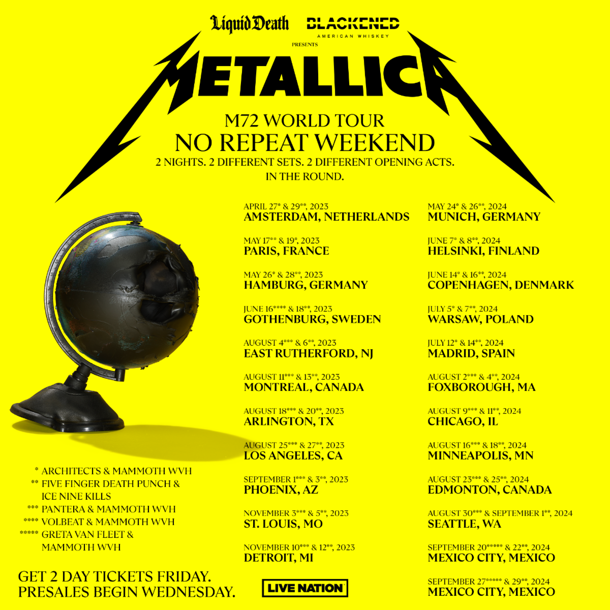 2026 Metallica M72 Tour: UK & European Dates Confirmed 2026 Metallica M72 Tour: UK & European Dates Confirmed