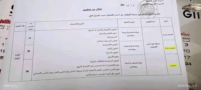 بيان رسمي من بريد الجزائر حول نتائج مسابقة التوظيف بيان رسمي من بريد الجزائر حول نتائج مسابقة التوظيف