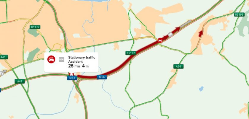 Cheshire/Deeside M56 Delays - Collision Causes Significant Congestion Cheshire/Deeside M56 Delays - Collision Causes Significant Congestion