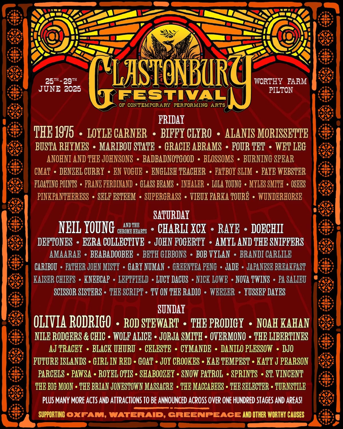 Glastonbury 2025 Lineup: Confirmed Acts Include Olivia Rodrigo And The 1975 Glastonbury 2025 Lineup: Confirmed Acts Include Olivia Rodrigo And The 1975