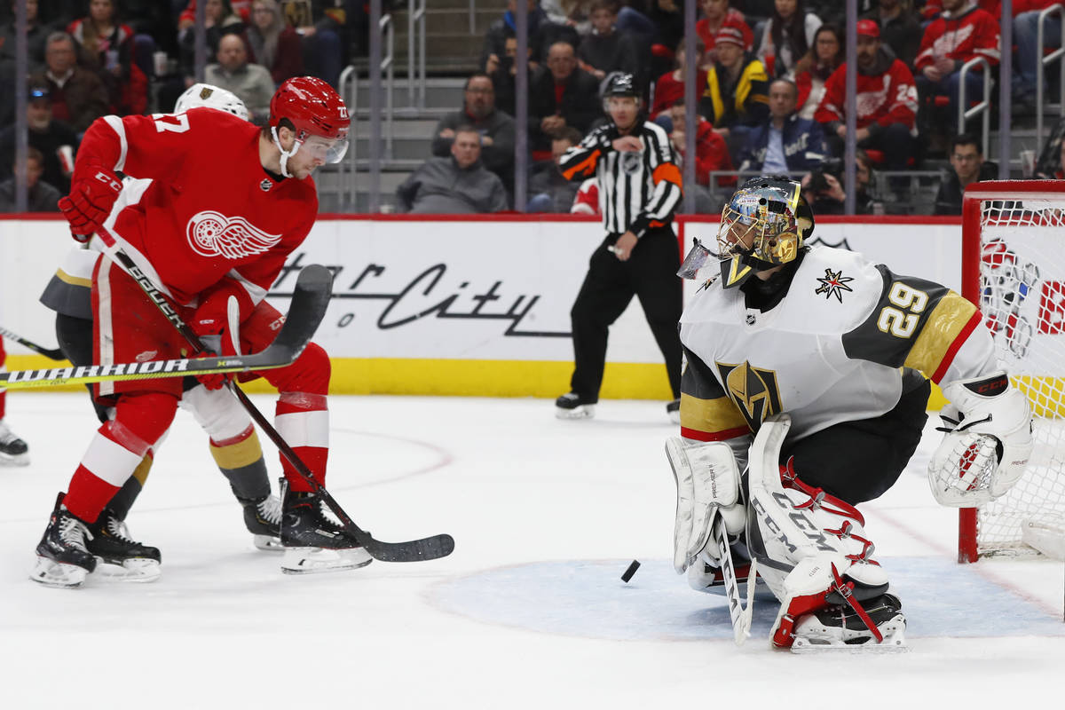 Hertl's Double Hat Trick Leads Golden Knights Past Red Wings Hertl's Double Hat Trick Leads Golden Knights Past Red Wings