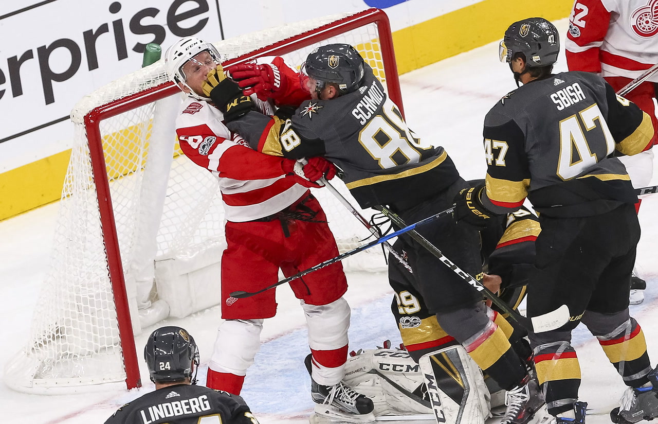 Hertl's Two Hat Tricks Fuel Golden Knights' Win Against Red Wings Hertl's Two Hat Tricks Fuel Golden Knights' Win Against Red Wings
