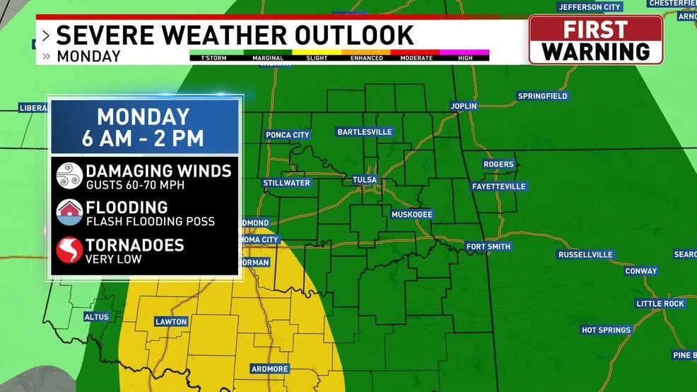 Increased Storm Risk Overnight, Severe Weather Possible Monday Increased Storm Risk Overnight, Severe Weather Possible Monday
