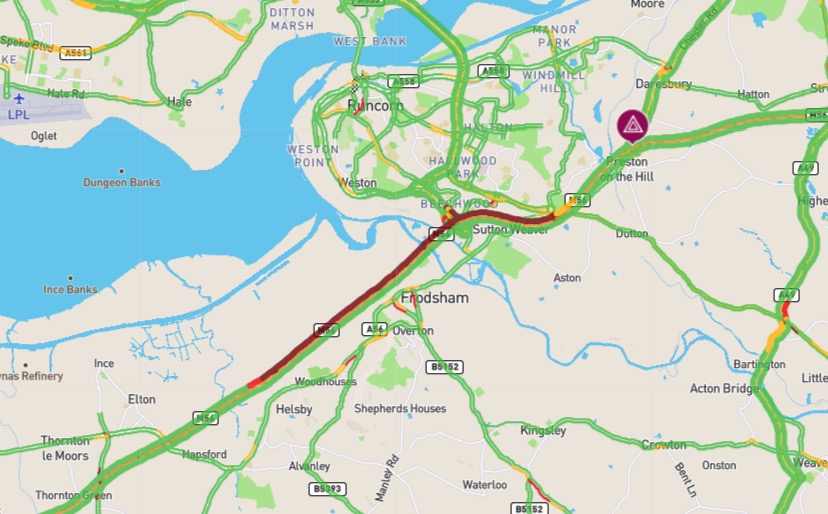 M56 Traffic: Significant Delays Following Accident Near Cheshire/Deeside M56 Traffic: Significant Delays Following Accident Near Cheshire/Deeside