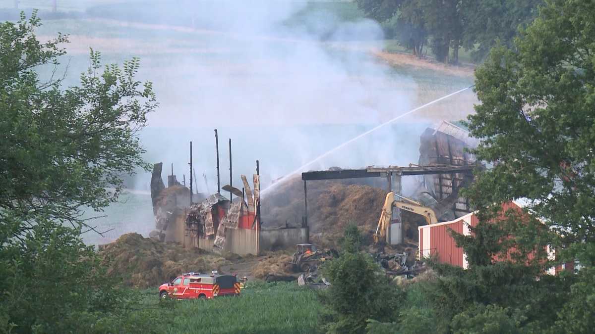 Massive Fire Destroys 600-Foot Chicken Barn In Franklin County, PA Massive Fire Destroys 600-Foot Chicken Barn In Franklin County, PA