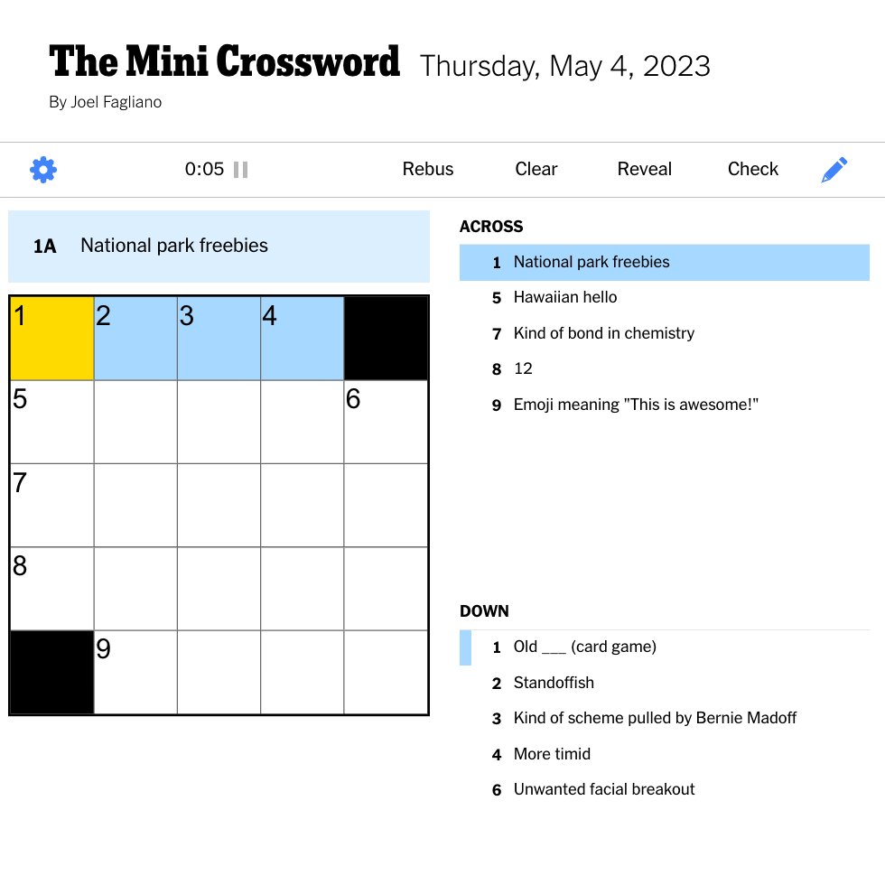 NYT Mini Crossword Answers For March 13, 2025 NYT Mini Crossword Answers For March 13, 2025