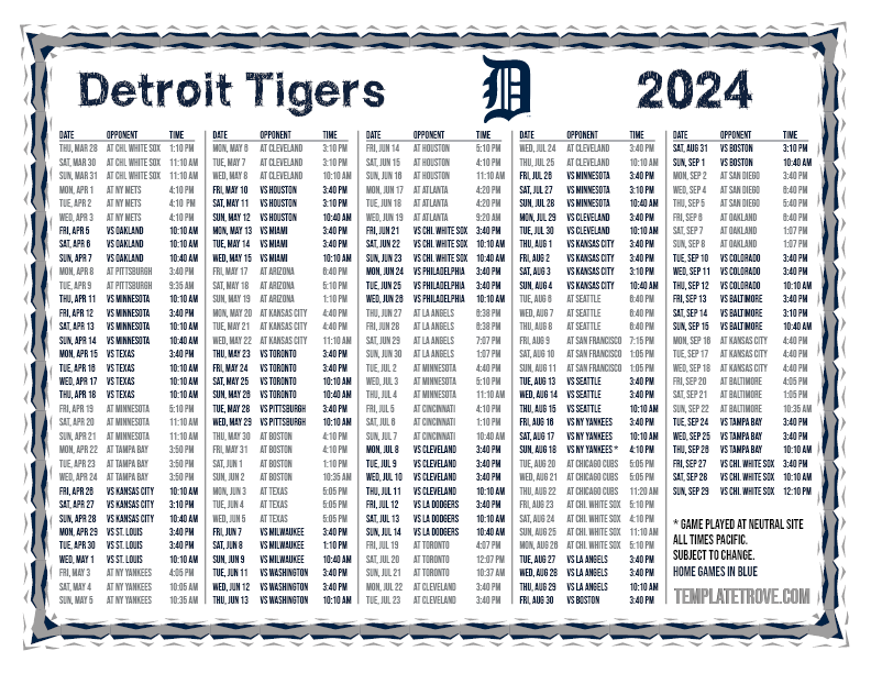 Opening Day 2025: Detroit Tigers' Matchup Against Chicago White Sox Announced Opening Day 2025: Detroit Tigers' Matchup Against Chicago White Sox Announced