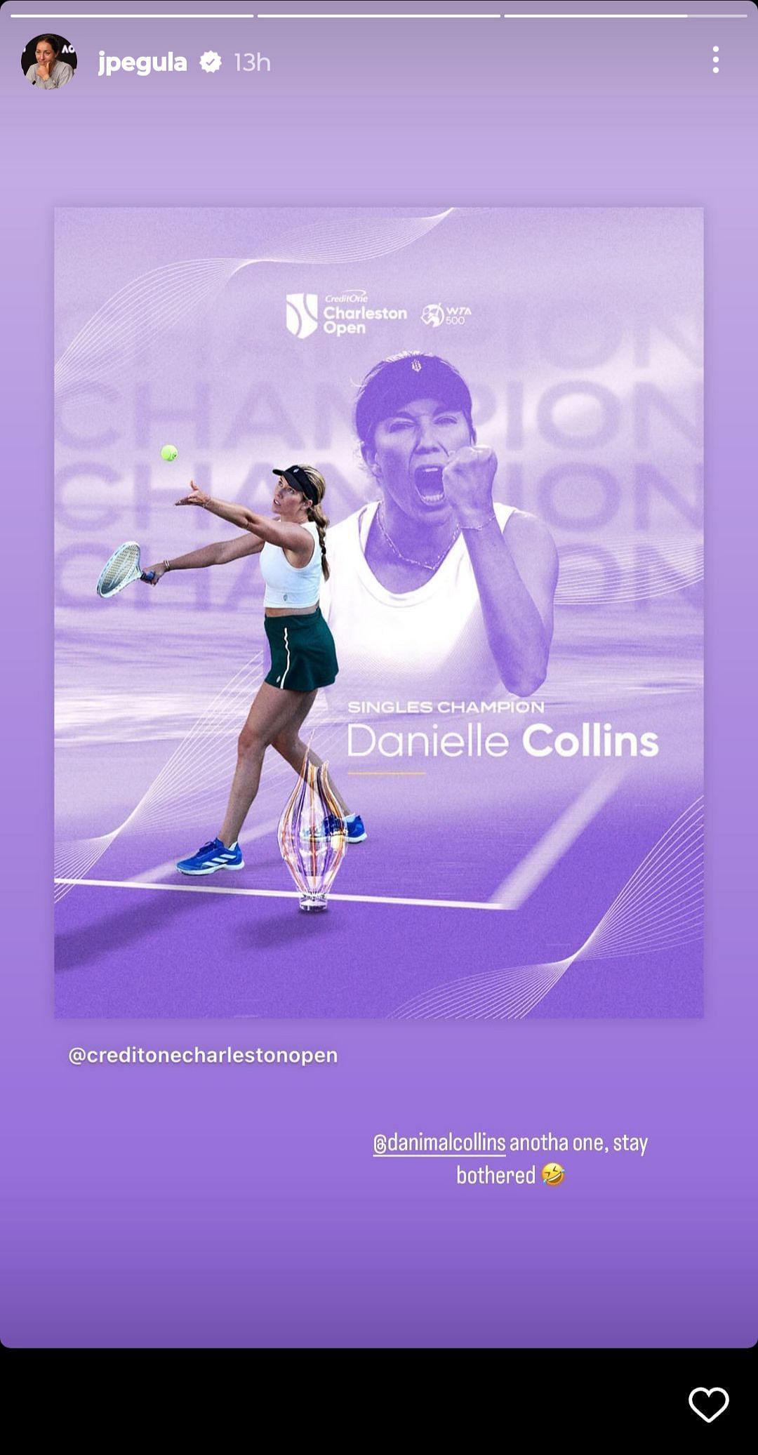 Pegula Claims Victory Over Collins In Charleston Final Pegula Claims Victory Over Collins In Charleston Final