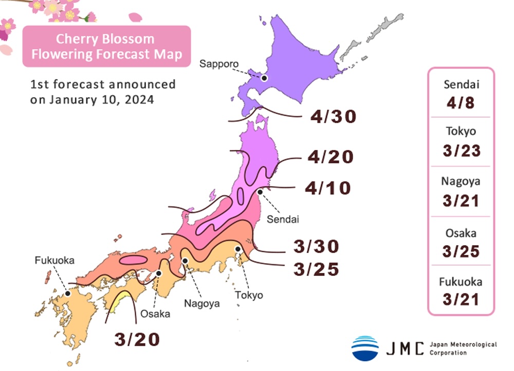 Planning Your Springwatch: Cherry Blossom Forecasts & Locations In Japan Planning Your Springwatch: Cherry Blossom Forecasts & Locations In Japan