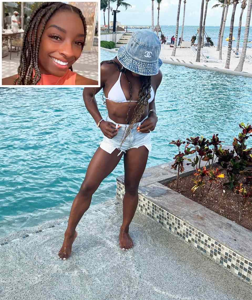 Simone Biles Bahamas Trip:  Black Bikini, Fun, And Friends